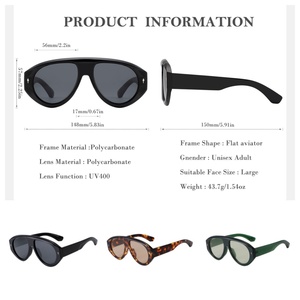 OEM New Arrival Unisex Adult Fashion Large <b>Frame</b> <b>Sunglasses</b> Full Rim PC <b>Frame</b> PC Lenses UV400 Ready Goods Factory Price 3991 - Product Image 5