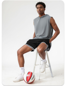Calça Casual Quick Dry Basketball dos homens Treino Moda Cinco Quartos com Joelho Solto <span class=keywords><strong>Shorts</strong></span> para Esportes Correndo Fitness - Product Image 4