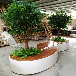 Panchina Moderna <span class=keywords><strong>RUYA</strong></span> per Esterni in Fibra di Vetro Resistente ai Raggi UV, Impermeabile, in Metallo e Plastica, Elegante Seduta da Strada per Patio e Ingresso - Product Image 4
