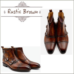 Goodyear Welt chaussures de <span class=keywords><strong>bottines</strong></span> confortables pour hommes chaussures de mode pour hommes chaussures-<span class=keywords><strong>homme</strong></span> sangle de moine bottes formelles pour hommes - Product Image 4