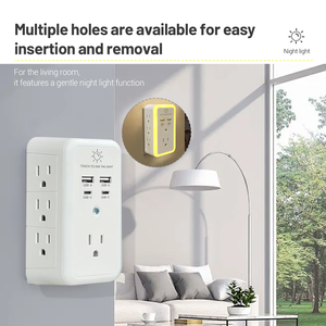 Multiprise USB avec rallonge, 6 prises AC, 4 ports USB, bande d'alimentation pivotante à 3 côtés, rallonges de cordon d'alimentation, protection contre les surtensions - Product Image 5