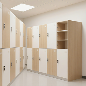 Nouvelle Armoire de Rangement Extérieure Moderne en Bois Écologique, Imperméable et Ignifuge, Forme en Z, Épaisseur 12 mm, pour Appartements et Salles de Sport B - Product Image 5