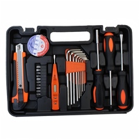 Juego de Herramientas Manuales Básicas Esenciales para el Hogar con Caja de Herramientas de Plástico, Kit de Reparación General para el Hogar, Garaje, Oficina, Dormitorio, Bricolaje, Venta al por Mayor, OEM