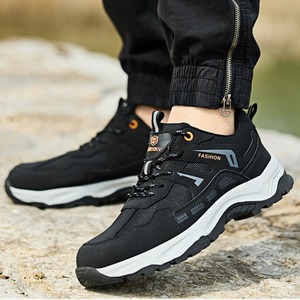 Chaussures de sécurité pour hommes en mesh noir, imperméables, respirantes, résistantes à l'huile, à lacets, pour toutes les saisons - Product Image 6