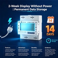 Compteur d'énergie triphasé certifié MID, rail DIN, classe B, 3x80A, 230/400V, RS485 Modbus M-Bus, écran LCD, compteur kWh