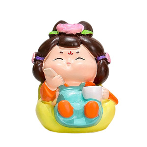 Figurines en résine de dames de la dynastie Tang, ensemble multi-pièces, décoration de la maison, salon, bureau, cadeau, style traditionnel - Product Image 5