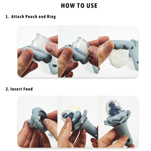 BPA FREE Silicone bé tươi Rau Trái Cây trung chuyển Núm vú 2 trong 1 Rattle đồ chơi - Product Image 5