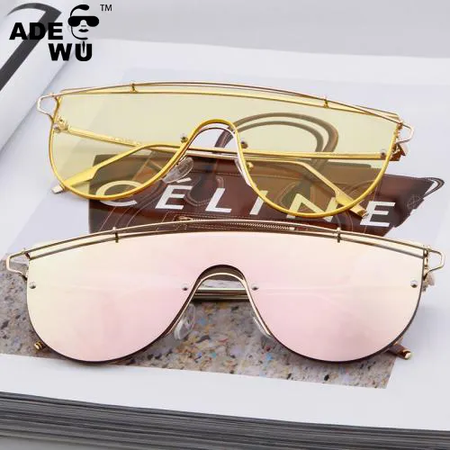 ADE WU STY7711Y Fashion Sunglasses for Women Men 2023 Classic Eyewear Gradient Mirrored Blue Silver Gray Sun Glasses Sunglass
