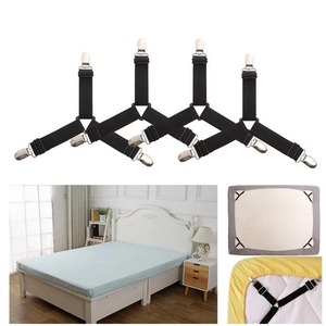4 piezas/lote de sujetadores de sábanas, organizadores de sábanas, clips para fundas de colchón, correas elásticas ajustables para el hogar. - Product Image 4