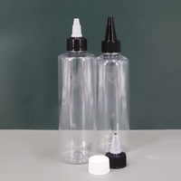 Bouteilles en plastique PET de qualité alimentaire personnalisées de 100 ml et 250 ml pour huile d'olive, avec bouchon à vis transparent et applicateur