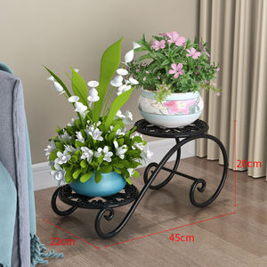 Support de pot de vase de fleur à 3 niveaux, design noir en métal fer plante étagère support présentoir pour mariage intérieur balcon décor de maison - Product Image 4