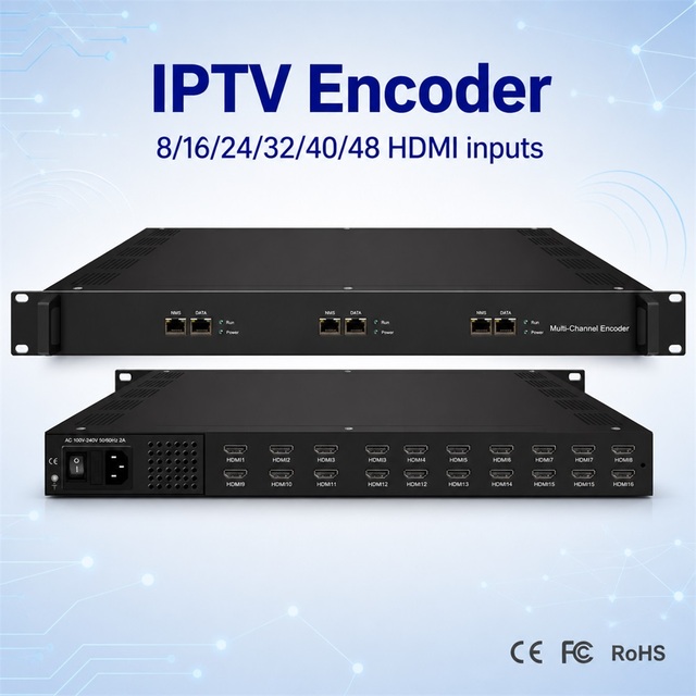 Dexin NDS3228M-N H.264/H.265 HD Video Multi Network Encoder 4/8/16/24/32/48 Channel  for IPTV Encoder Broadcasting Headend