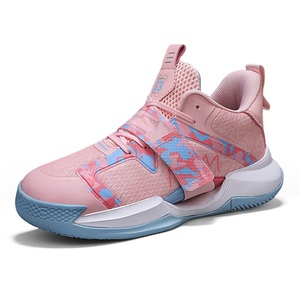 Zapatillas de baloncesto <span class=keywords><strong>para</strong></span> hombre, zapatillas deportivas transpirables de malla tejida, con correa de gancho y bucle de camuflaje, calzado deportivo <span class=keywords><strong>para</strong></span> entrenamiento al aire libre - Product Image 2