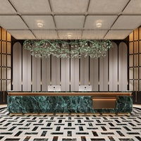 Comptoir de réception d'hôtel moderne minimaliste haut de gamme, comptoir de caisse de restaurant de luxe, comptoir de consultation pour bureau de vente, sur mesure