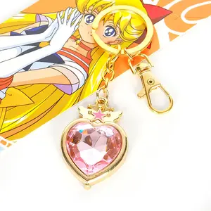 10 Designs Anime Accessories Girls Bunny Keychains Heart Shape Luna Metal Pendant Necklace Alloy Kerings