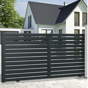 Kits de portails d'entrée <span class=keywords><strong>en</strong></span> aluminium, <span class=keywords><strong>portail</strong></span> <span class=keywords><strong>coulissant</strong></span> moderne, barreaux horizontaux, clôture de sécurité, 6 pieds, revêtement <span class=keywords><strong>en</strong></span> poudre - Product Image 1