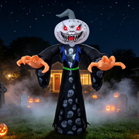 Grandes décorations gonflables d'Halloween pour l'extérieur, citrouille gonflable décorative avec éclairage LED pour les décorations d'événements de jardin, nouveau décoratif