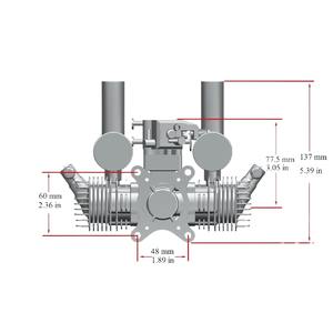Moteur à essence RCGF STINGER 30CC TWIN 2 temps à piston, compatible avec les modèles 1808, 1810, 1908, 2008 pour avions FPV RC UAV à aile fixe - Product Image 5