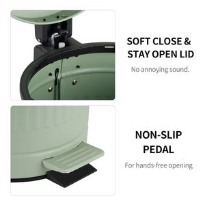 Victory - <span class=keywords><strong>Cubo</strong></span> de <span class=keywords><strong>Basura</strong></span> Metálico <span class=keywords><strong>Retro</strong></span> Verde con Pedal, de 3L, 5L, 7L, 12L, 20L, <span class=keywords><strong>30L</strong></span>, para Hogar, Hotel, Baño - Product Image 5