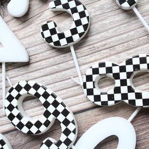 Bloques de Construcción <span class=keywords><strong>Lego</strong></span>, Velas con Números del 0 al 9, Decoración para Fiestas de Cumpleaños, Velas con Números en Blanco y Negro - Product Image 2