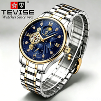 Montre mécanique automatique de luxe TEVISE avec tourbillon, montres personnalisées avec logo, étanches, pour hommes, Relojes Personalizados