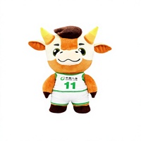 Mascotte de vache en peluche personnalisée, jouet en peluche doux, costume de personnage de dessin animé, OEM ODM pour articles promotionnels d'entreprise