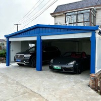 Garage conteneur en acier démontable et pliable avec panneaux sandwich préfabriqués, design moderne, respirant et portable