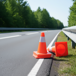 Cône de signalisation routière Db standard, en plastique réfléchissant haute intensité, pour avertissement routier, parkings, montage au sol, IP65 - Product Image 2
