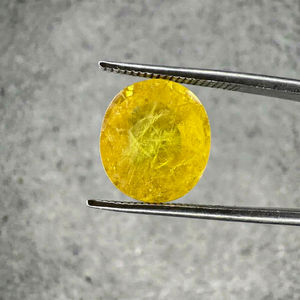 Saphir Jaune Naturel de Bangkok 7,05 Ct, Coupe Ovale, Pierre Précieuse Dorée pour Bague, Pendentif, Fabrication de Bijoux Fins - Product Image 1