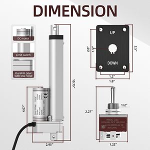 1000n dc 12v חשמלי עמיד למים רעש נמוך זרם ליניארי 50 מ "מ-350 מ" מ מכה חזק ליניארי תנועה - Product Image 4