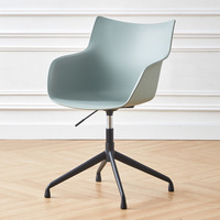 Chaise de salle à manger minimaliste épaisse et ergonomique en plastique, avec accoudoirs en plastique, toute neuve