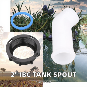 Kit d'adaptation pour réservoir IBC : Rallonge de tuyau de vidange de 2 pouces avec robinet et <span class=keywords><strong>bouchon</strong></span> pour raccord de valve de réservoir d'eau de 1000 L, finition lisse - Product Image 2