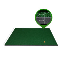 Tapis d'entraînement de golf 5x5 pieds en gazon synthétique nylon 15 mm et support EVA/NBR 15 mm pour usage intérieur/extérieur