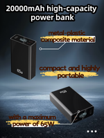 Nouvelle Batterie Externe Portable 20000mAh PD65W à Charge Rapide 2026 – Idéale pour Téléphones/Ordinateurs Portables, Parfaite pour les Voyages/le Travail – OEM/ODM