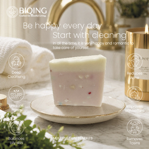 Savon artisanal au <span class=keywords><strong>sel</strong></span> de l'Himalaya, poudre de boue minérale, contrôle du sébum, exfoliant, nettoyant, traitement anti-acariens, barre nettoyante en profondeur - Product Image 4