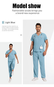 Calidad Unisex Hot Area Stretch Scrubs Pantalones largos rectos Colorido conjunto <span class=keywords><strong>de</strong></span> uniforme <span class=keywords><strong>de</strong></span> hospital para ropa <span class=keywords><strong>de</strong></span> <span class=keywords><strong>trabajo</strong></span> <span class=keywords><strong>de</strong></span> salón <span class=keywords><strong>de</strong></span> belleza - Product Image 3