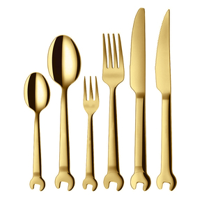 Ensemble <span class=keywords><strong>de</strong></span> couverts en acier inoxydable 3 pièces, comprenant une clé, une cuillère, une fourchette, un <span class=keywords><strong>couteau</strong></span> à steak, argenterie - Product Image 2