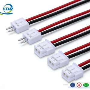 Elektronik Kullanımı İçin Kırmızı ve Siyah Önceden Kıvrımlı Konnektörlü Özel Yapım 2-Pin XH Terminal Kablo Demeti - Product Image 2