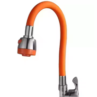 Robinet d'évier flexible à long cou pour cuisine à eau froide simple en laiton ABS