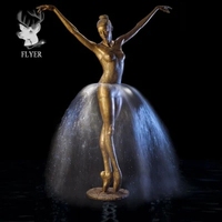Fontaine de danseuse de ballet grandeur nature européenne en bronze, fontaine cascade, statue, sculpture, fontaine en bronze à vendre
