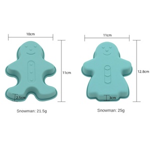 Utensilios de cocina antiadherentes para repostería: Molde de silicona de muñeco de nieve navideño para hornear, con tazón dispensador y utensilios DIY - Product Image 3