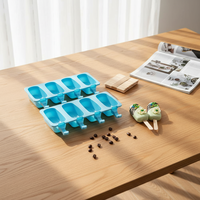2 moules à glace et à sucettes en silicone sans BPA, compatibles lave-vaisselle, pour la fabrication de glaces maison avec 100 bâtonnets en bois (bleu)
