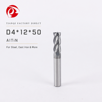 Fraise à queue carrée de haute précision, revêtue d'étain, 4 dents, en carbure, certifiée CE, OEM/ODM Allemagne pour usinage CNC