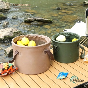 Cubo de Almacenamiento Plegable Amarillo de Tela Oxford Impermeable de 10L, Bolsa Portátil para Picnic y Camping al Aire Libre para Todas las Estaciones - Product Image 2