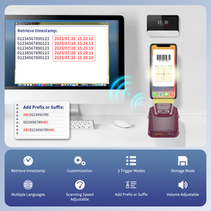 Netum portátil para Blue tooth 2D escáner de código de barras Clip trasero inalámbrico 1D 2D código de lector QR para código de matriz de datos PDF417 - Product Image 4