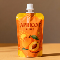 Pochettes à bec verseur personnalisables de qualité alimentaire en matériau composite multicouche MOPP/VMPET/PE pour purées/sauces, lait semi-fluide et gelée