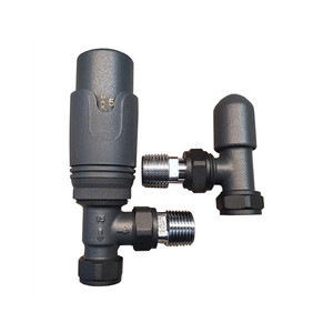Regno Unito vendita calda del progettista antracite 15MM TRV termostatica valvola ad angolo del radiatore con schermo di blocco <span class=keywords><strong>per</strong></span> il radiatore - Product Image 1