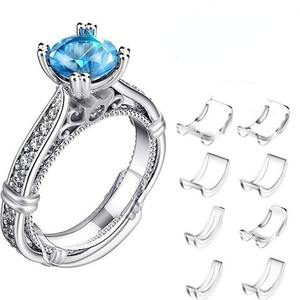 Ajustador de anillo transparente en 8 tamaños, almohadilla protectora de silicona para joyería, anillos sueltos transparentes invisibles, reductor de tamaño de anillo, ajustador de tamaño - Product Image 2