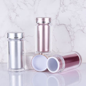 Bouteilles en plastique PS réutilisables de 60 ml, cylindriques bleues, avec bouchons sécurisés et impression sérigraphique - Product Image 4