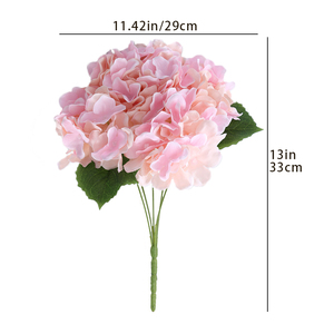 1 pièce de fleurs d'hortensia artificielles en soie, bouquets d'hortensia avec tiges pour centres de table, décoration de mariage, fête, Halloween - Product Image 2